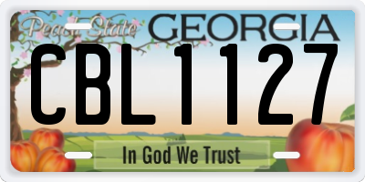 GA license plate CBL1127