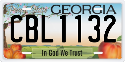GA license plate CBL1132