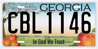 GA license plate CBL1146