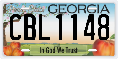 GA license plate CBL1148