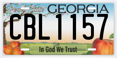 GA license plate CBL1157