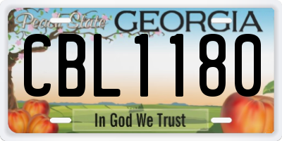 GA license plate CBL1180