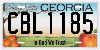 GA license plate CBL1185