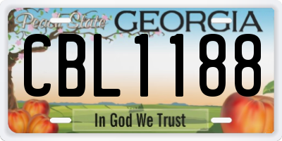 GA license plate CBL1188