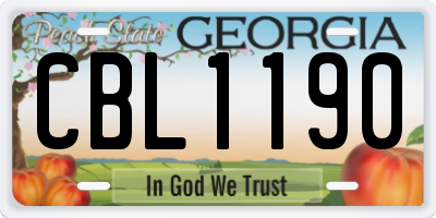 GA license plate CBL1190