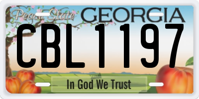 GA license plate CBL1197