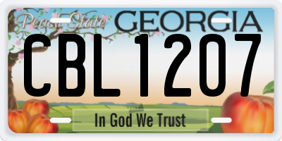 GA license plate CBL1207