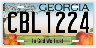GA license plate CBL1224