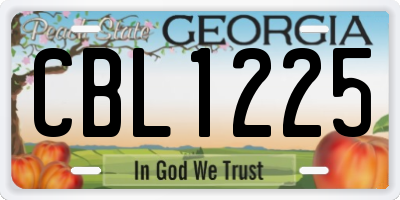 GA license plate CBL1225