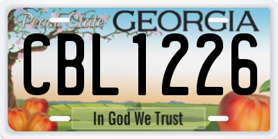 GA license plate CBL1226