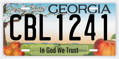 GA license plate CBL1241