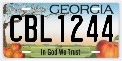 GA license plate CBL1244