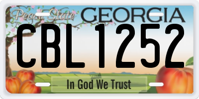 GA license plate CBL1252
