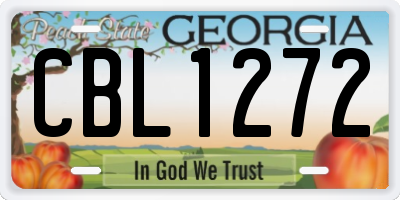 GA license plate CBL1272