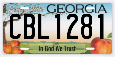 GA license plate CBL1281