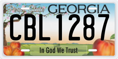 GA license plate CBL1287