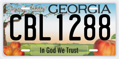GA license plate CBL1288