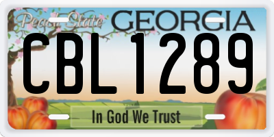 GA license plate CBL1289
