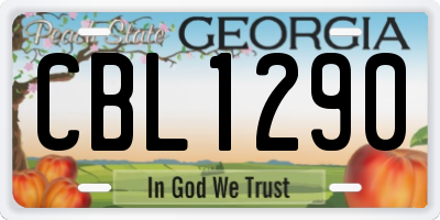 GA license plate CBL1290