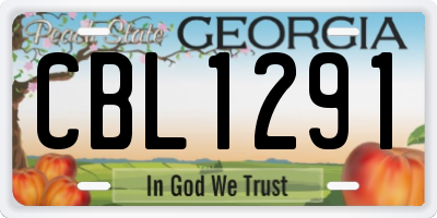 GA license plate CBL1291