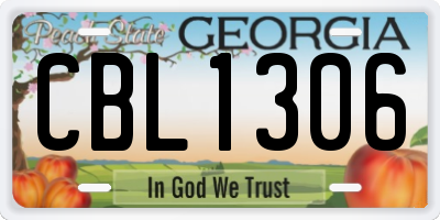 GA license plate CBL1306