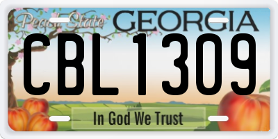 GA license plate CBL1309