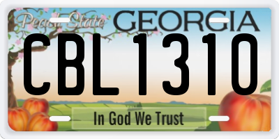 GA license plate CBL1310
