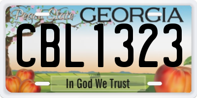 GA license plate CBL1323
