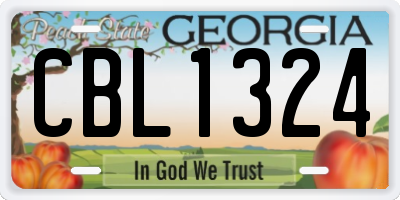 GA license plate CBL1324