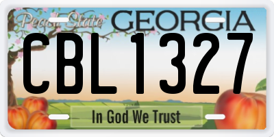 GA license plate CBL1327