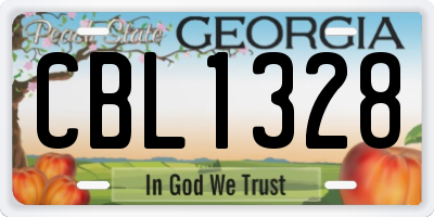 GA license plate CBL1328