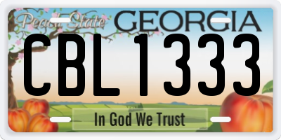 GA license plate CBL1333