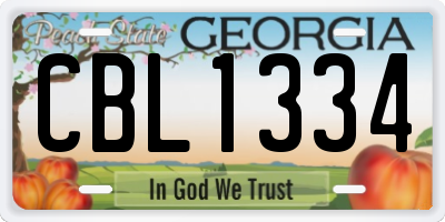 GA license plate CBL1334