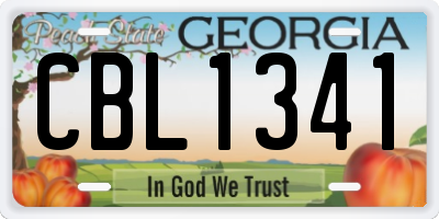 GA license plate CBL1341