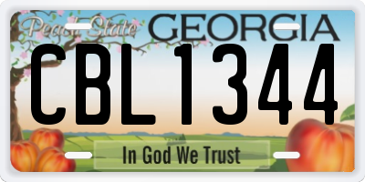 GA license plate CBL1344