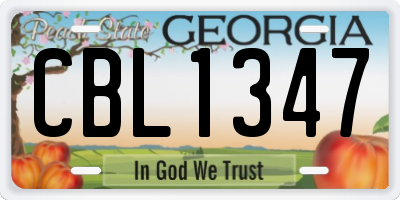 GA license plate CBL1347