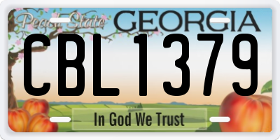 GA license plate CBL1379