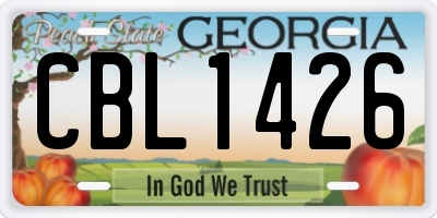 GA license plate CBL1426