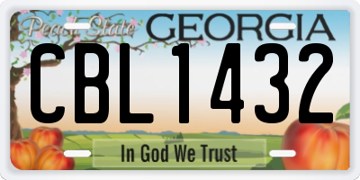 GA license plate CBL1432