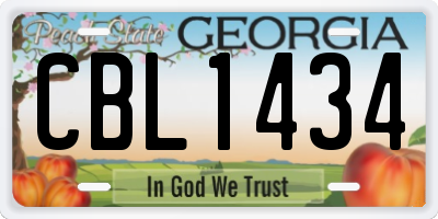 GA license plate CBL1434