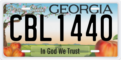 GA license plate CBL1440