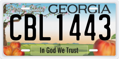 GA license plate CBL1443