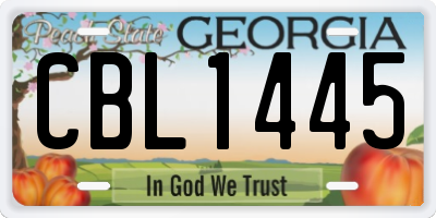 GA license plate CBL1445
