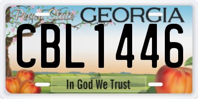 GA license plate CBL1446