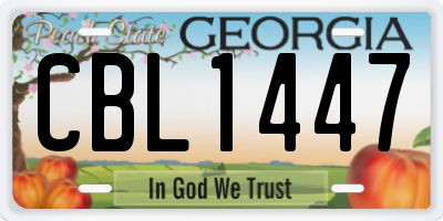 GA license plate CBL1447