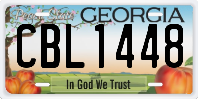 GA license plate CBL1448