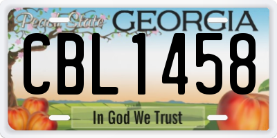 GA license plate CBL1458