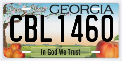 GA license plate CBL1460