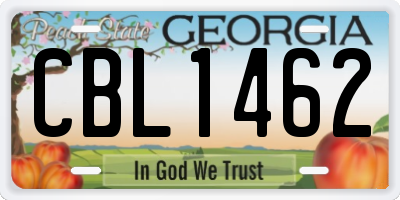 GA license plate CBL1462