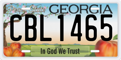 GA license plate CBL1465